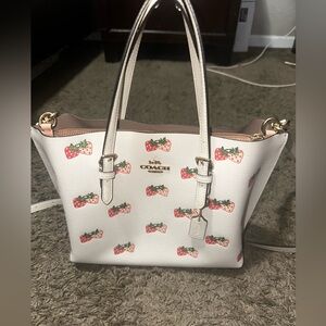 Coach White and Pink strawberry print Women's Bag